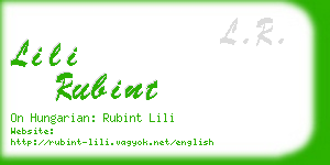 lili rubint business card